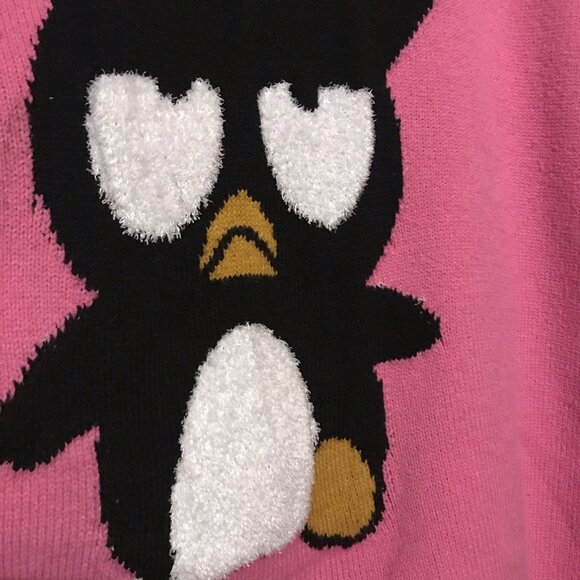 Hello Kitty & Friends Forever 21 Badtz-Maru Pink Knit Sweater Womens Size Small - Picture 3 of 6